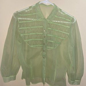 Chartreuse  Vintage Button Up Shirt